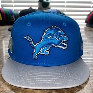 Detroit Lions New Era Classic Trucker 9FIFTY Snapback Hat - Blue